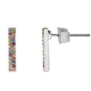 LC Lauren Conrad | Rainbow Pave Bar Nickel-Free Drop Stud Earrings NWT!